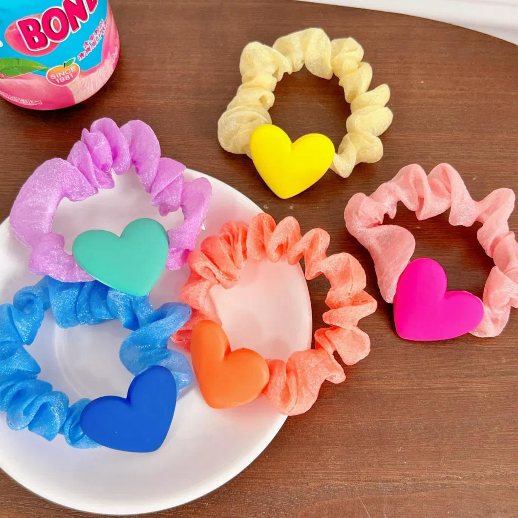 Fashion Fabric Heart Frech Women Hair Scrunchies Wholesale