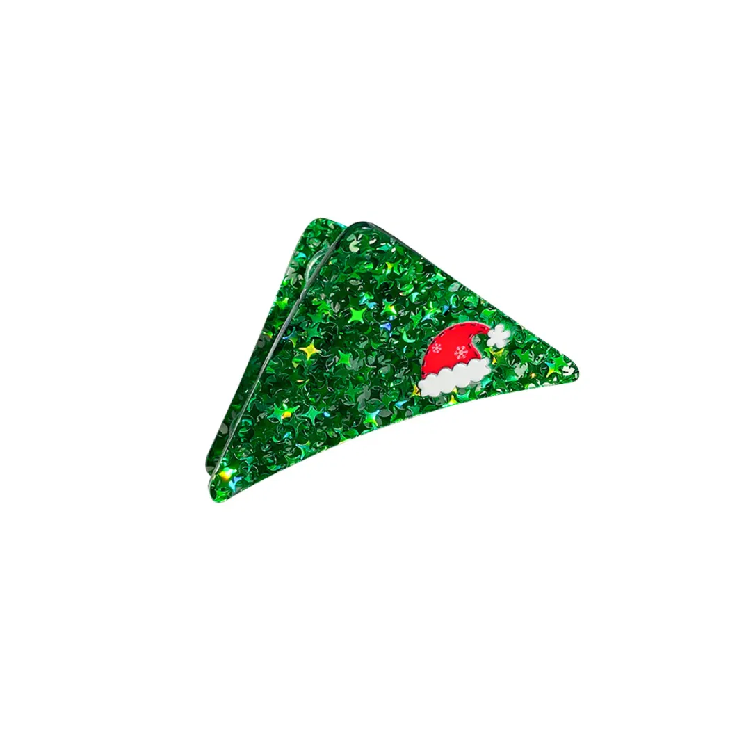 New Christmas Glitter Acrylic Hair Clip Santa Claus Hair Claw Shark Clip Hair Accessories