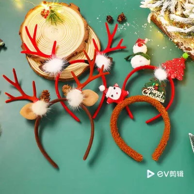 Accesorios para el cabello de Navidad, banda para el pelo de Papá Noel, alce, tela de dibujos animados, súper Hada