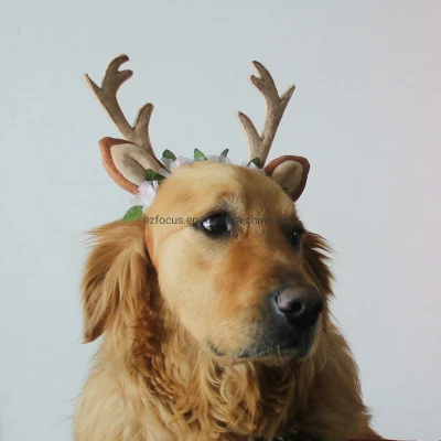 Perro Elk Antler Reno Sombrero Gorra Perro Gato Mascota Trajes de Navidad Trajes Pequeño Perro Grande Sombrero Sombreros Accesorios para el cuidado del cabello Wbb12536